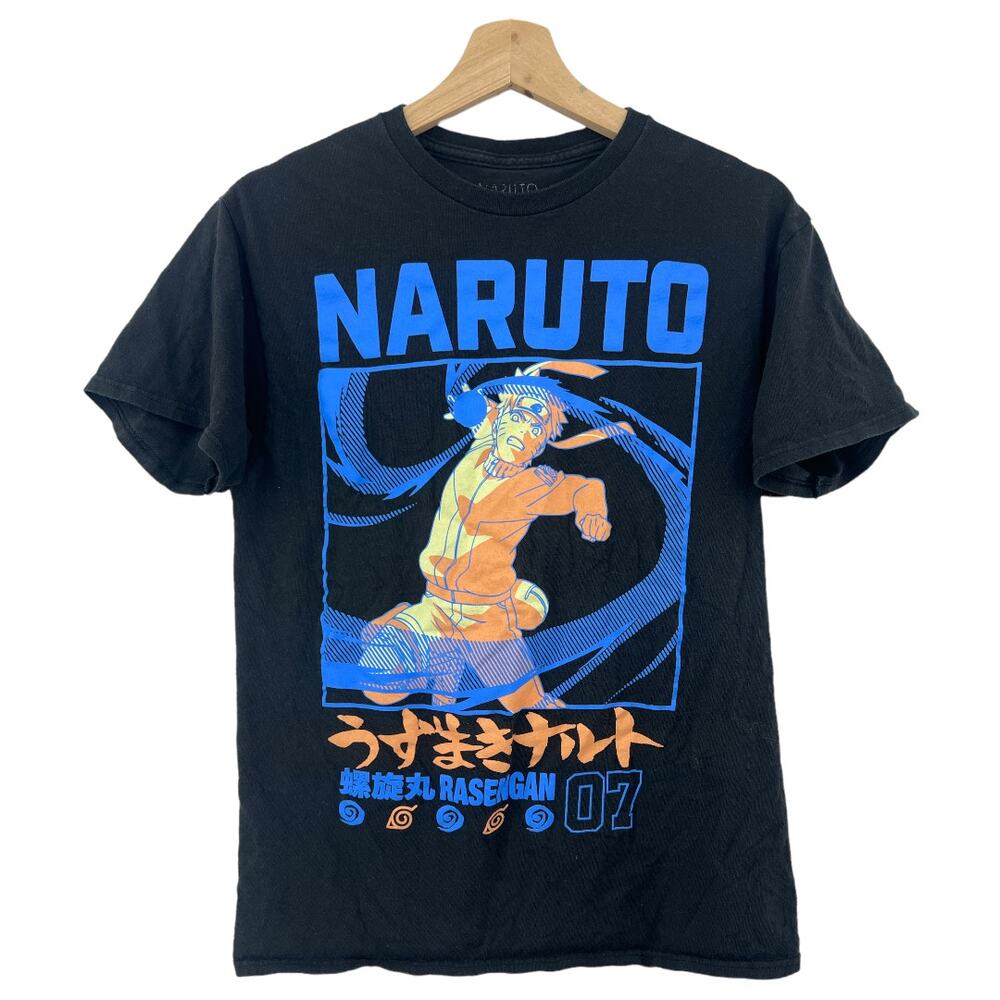 Naruto Shippuden Rasengan 07 Graphic Tee Black Slim Fit Anime T-Shirt Medium